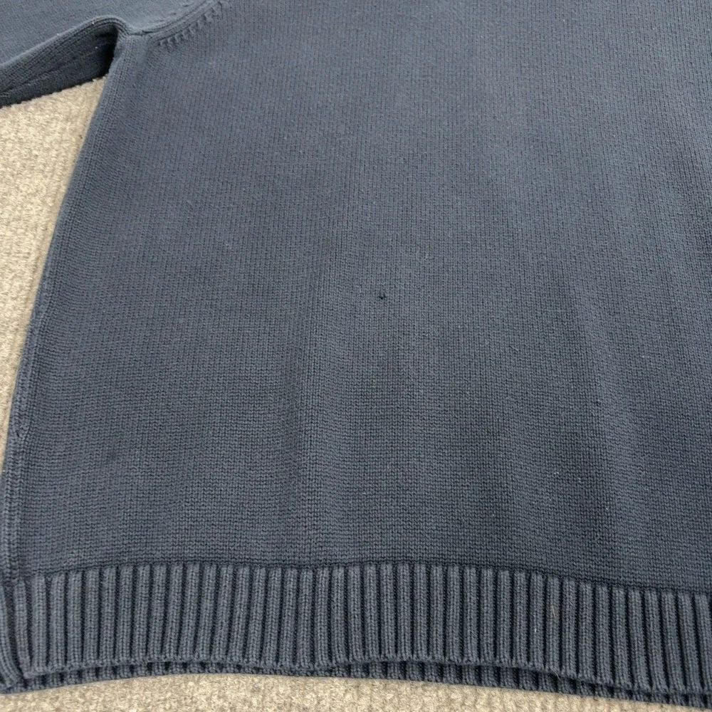 L.L.‎ Bean Sweater Mens XXL Navy Blue Cotton Crewneck Ribbed Casual Classic